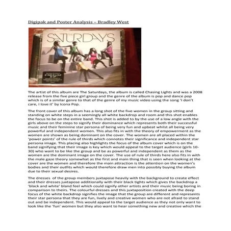 Digipak and poster analysis