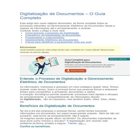 Digitalização de documentos e ged