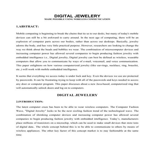 Digital jewellery ppt