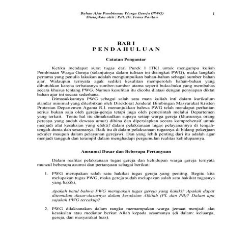 Diktat Pembinaan Warga Gereja