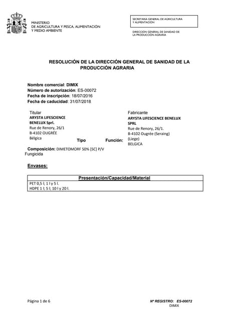 Dimix   ficha del ministerio