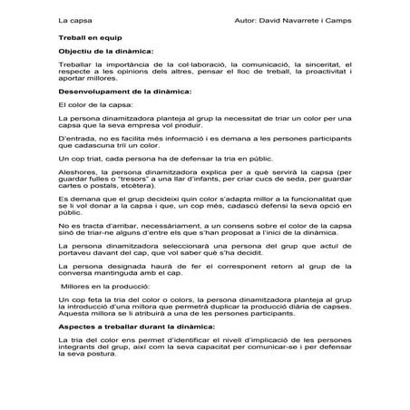 DinàMica De Grup Treball En Equip