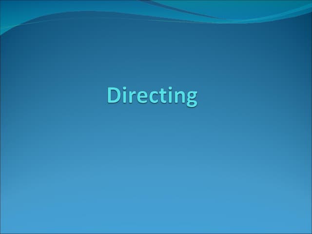 Directing as management function