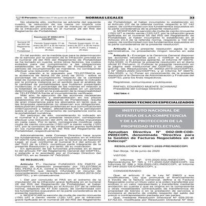 Directiva no, 002 dir-codindecopi, denominada directiva para gestion de factu...