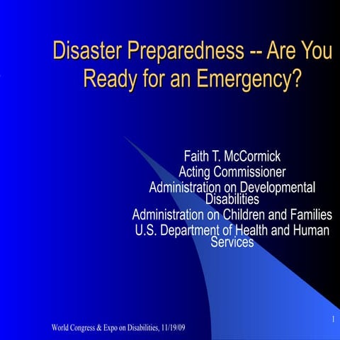 Disaster Preparedness