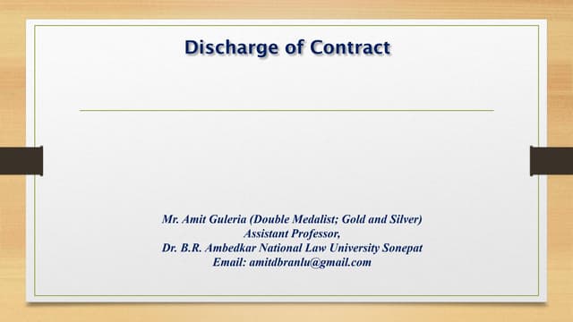 Discharge of Contract