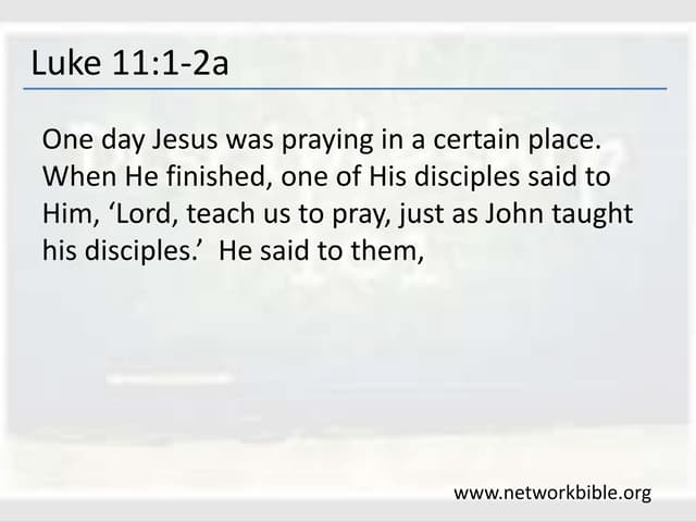 Discipleship 101 (pray daily)