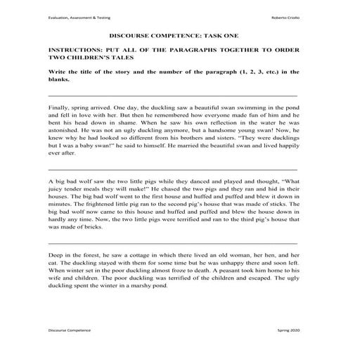 Discourse competence-task-one