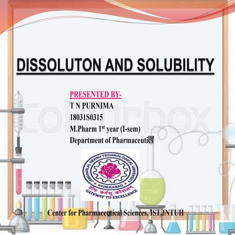 Dissolution and solubility