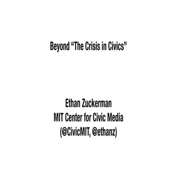 Beyond "The Crisis in Civics"