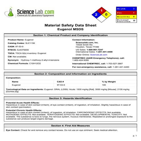 material safety data sheet