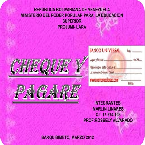 Cheque y Pagare