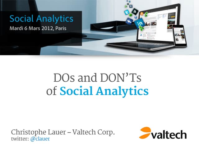 DOs and DONT&rsquo;s of Social Analytics