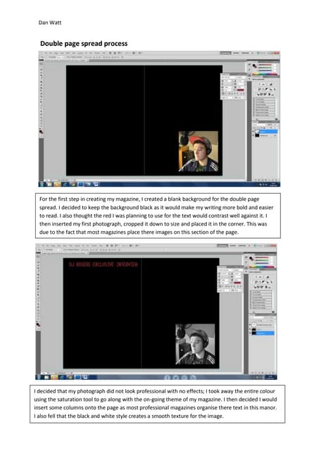 Double page spread process