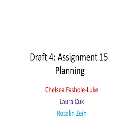 Draft 4 planning