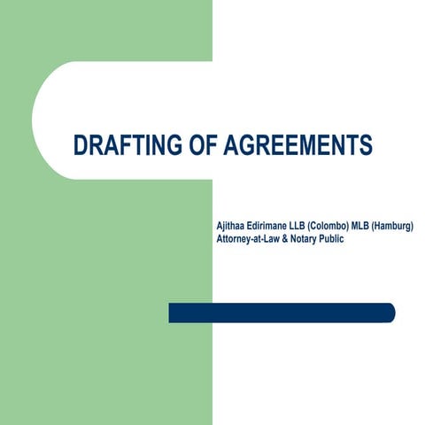 Drafting Of Agreements
