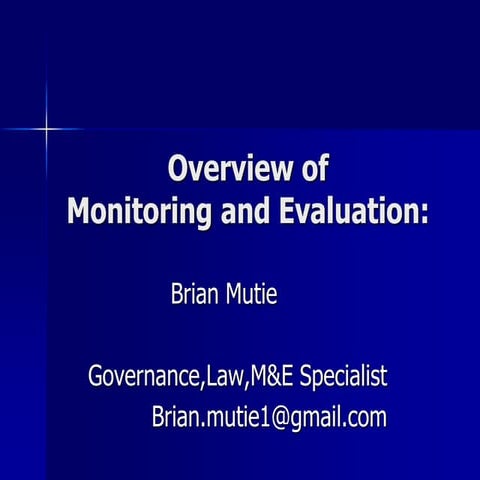 Dr Brian Mutie on basics of Monitoring and Evaluation