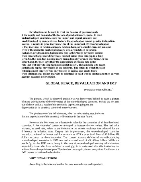 Dr Haluk F Gursel, Global Peace, Devaluation and IMF, July 2023..pdf