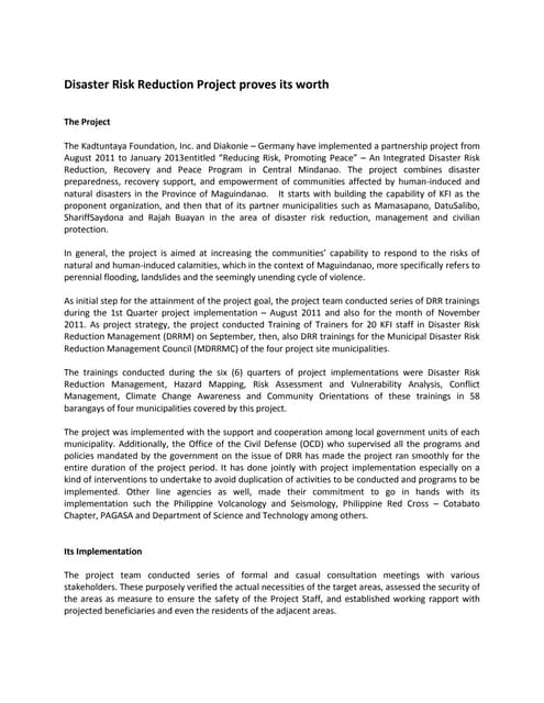 Drr project proves its worth