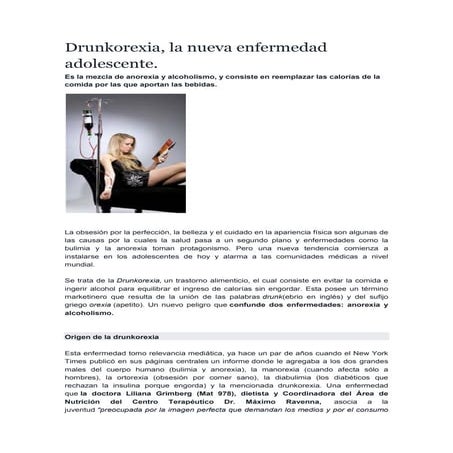 Drunkorexia, la nueva enfermedad adolescente.
