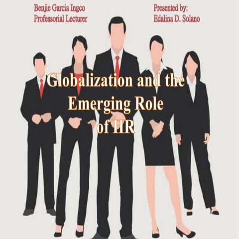 Globalization and the Emerging Role of HR