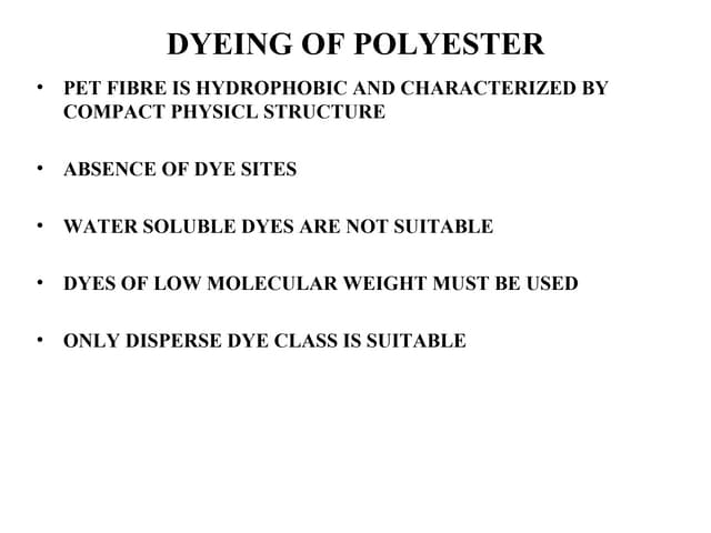 Dyeing of polyester
