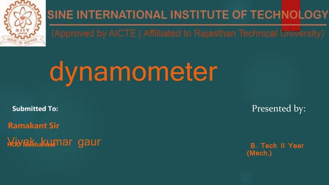 Dynmometer and its type