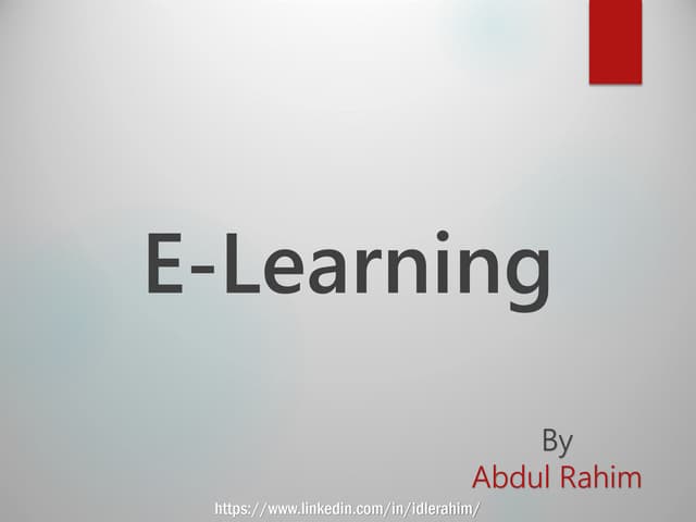 Basics of the E-learning and Electronic Education