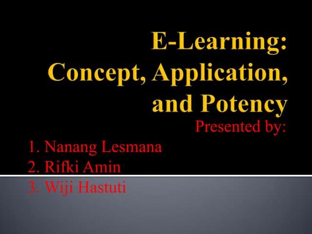 E learning presentation