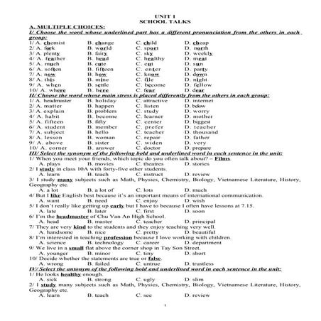 Bài tập tiếng anh lớp 10 CẢ NĂM