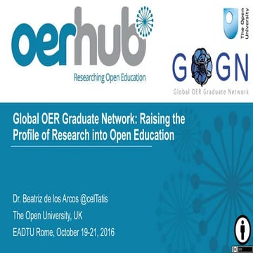 Global OER Graduate Network: Raising the Profile of Research into Open Education