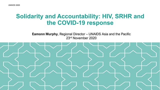 APCRSHR10 Virtual plenary presentation of Eamonn Murphy, Regional Director of...