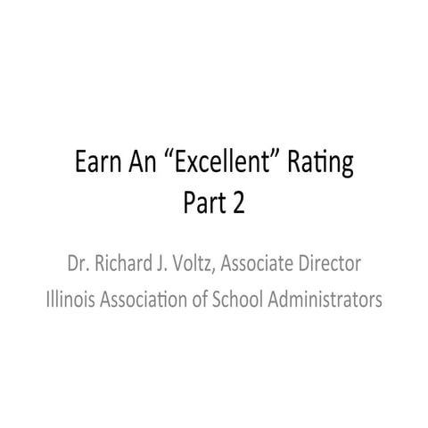 Earn an excellent rating part 2