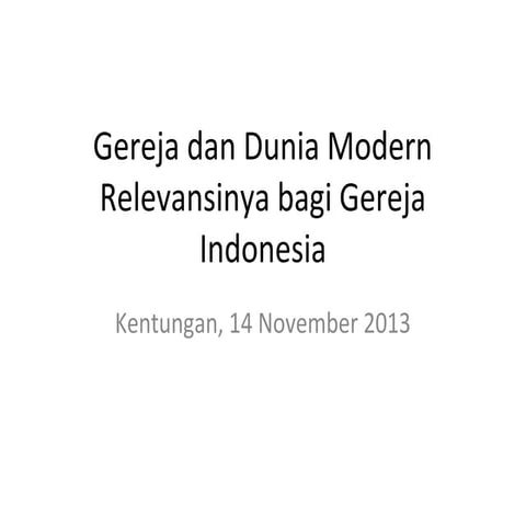 Gereja dan Persatuan Indonesia