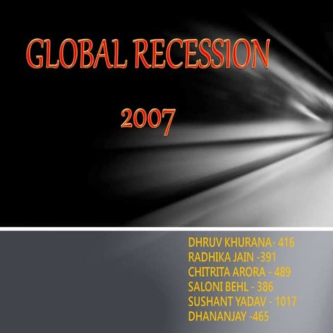 Global Recession Of 2007