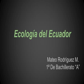 Ecología del Ecuador
