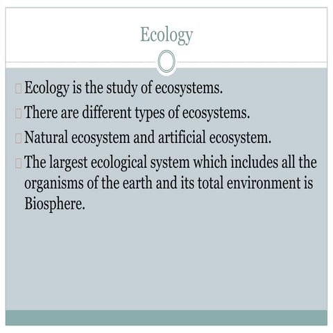 Ecology  elements