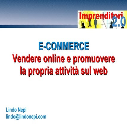 E-commerce : vendi online i tuoi prodotti
