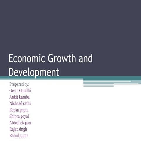 Economic growth and development