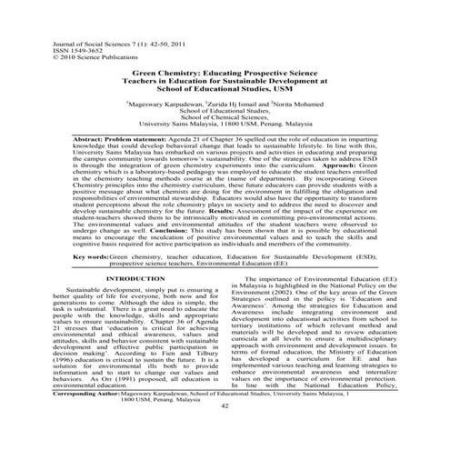 Educating prospective science