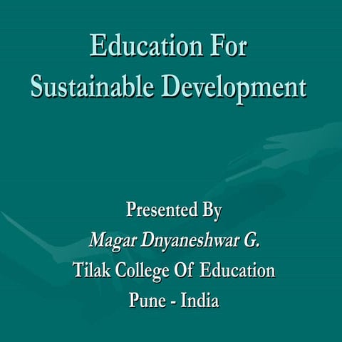 Education for sustainable development