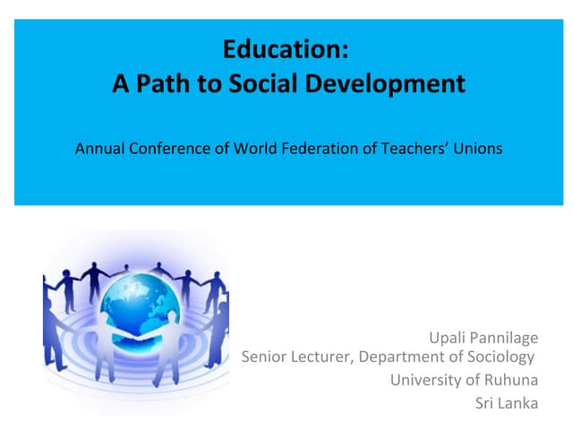 Education:  A  path to social development