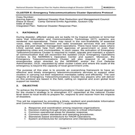 E emergency telecomm operations protocol 20140331