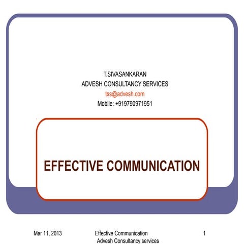 Effective communication -Training Module