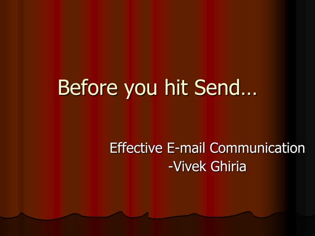 Effective E Mail Communication