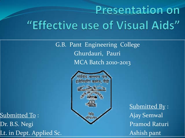 Effective use of visual aids