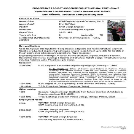 Erim Gurdal CV