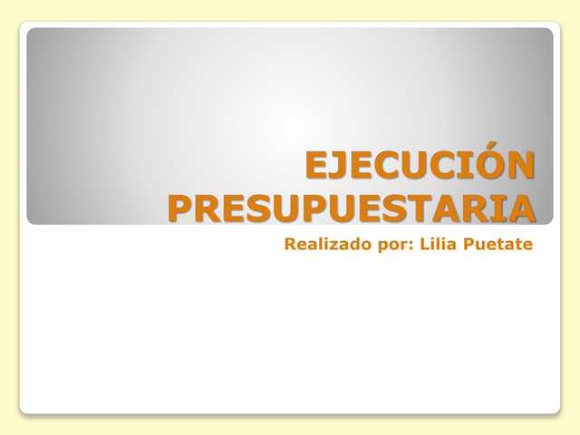 Ejecución presupuestaria