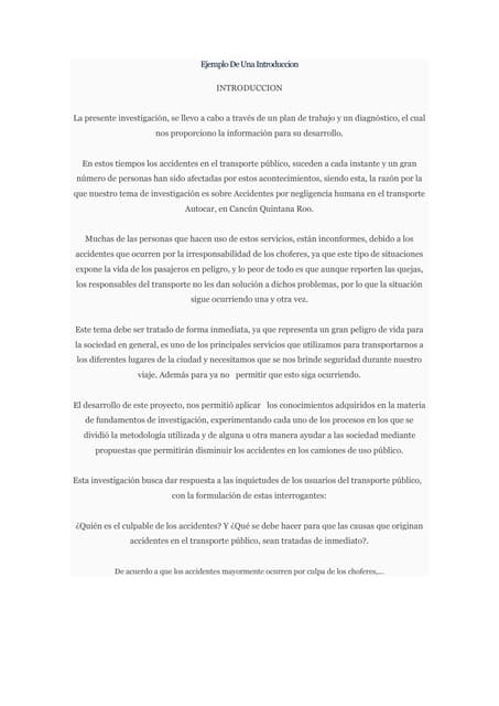 Ejemplo de una introduccion