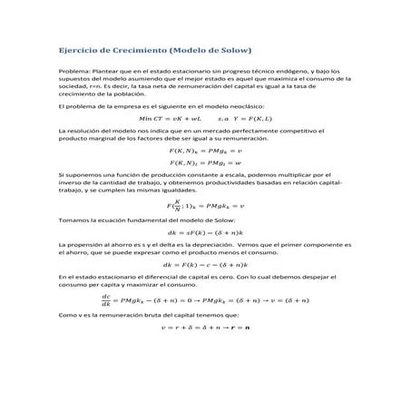 Ejercicio de crecimiento